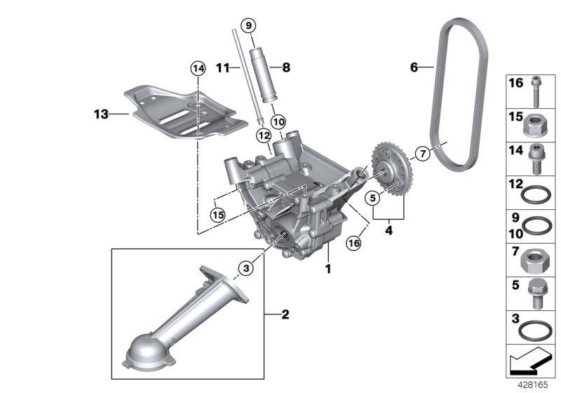 11417643256 Pompe à huile. Alimentation, Moteur, Entrainem d